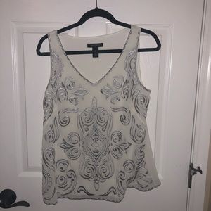 White House Black Market Embroidered Tank Top